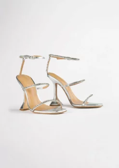 Tony Bianco Shy Silver Nappa Metallic 10.5cm Heels