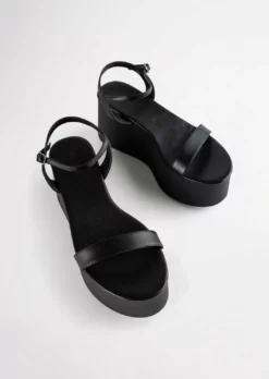 Tony Bianco Shoes Tiah Black Nappa 9.5cm Wedges