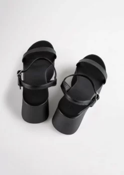 Tony Bianco Shoes Tiah Black Nappa 9.5cm Wedges