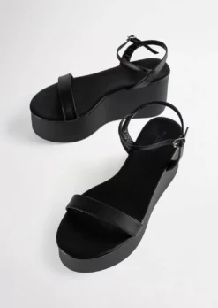 Tony Bianco Shoes Tiah Black Nappa 9.5cm Wedges