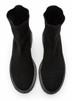 Tony Bianco Weston Black Sock Knit 4.5cm Ankle Boots 8 Tony Bianco Weston Black Sock Knit 4.5cm Ankle Boots