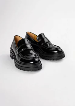 Tony Bianco Wiz Black Hi Shine 4.5cm Casual Shoes