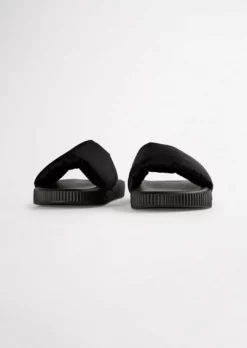 Tony Bianco Ziggy Black Nylon 3cm Sandals Shoes