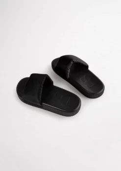 Tony Bianco Ziggy Black Nylon 3cm Sandals Shoes
